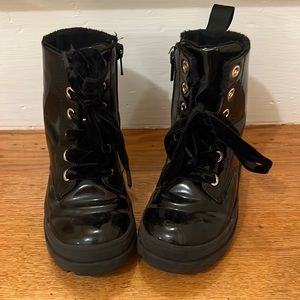 H&M Girls Warm Lined Black Boots Size 10.5